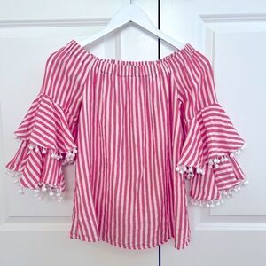 Cupio red&white striped blouse